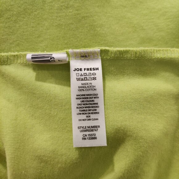 Joe Fresh Organic Cotton Lime Green Short Sleeve Tee | Small - Picture 3 of 5